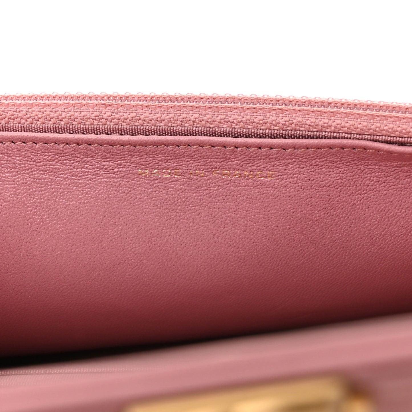 Metallic Lambskin Quilted Boy Wallet On Chain WOC Pink