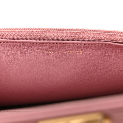 Chanel Metallic Lambskin Quilted Boy Wallet On Chain WOC Pink 7 of 13