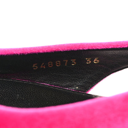 Balenciaga Velvet BB Knife Pointy Toe Slingback Flats 36 Pink 6 of 8