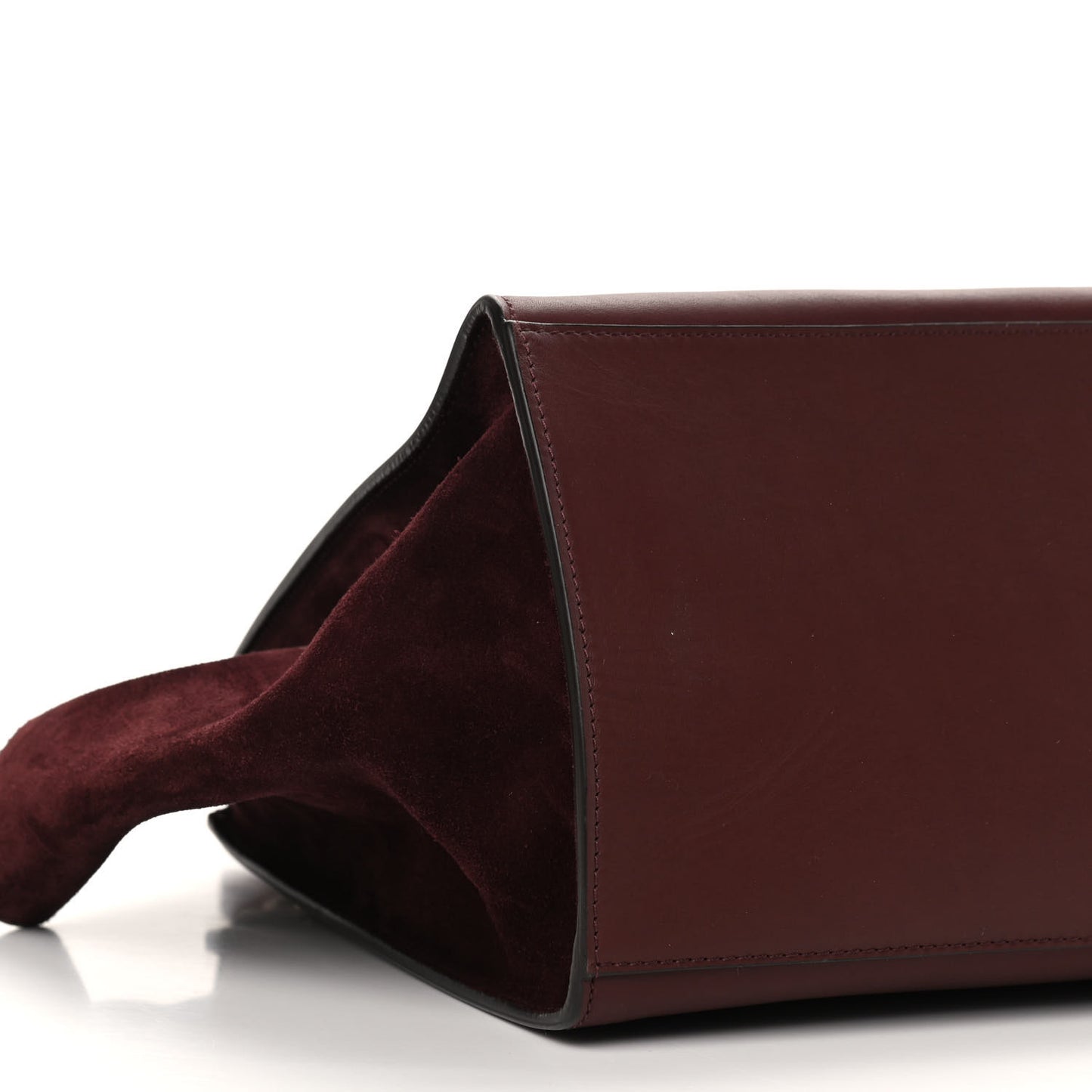 Smooth Calfskin Suede Medium Trapeze Burgundy