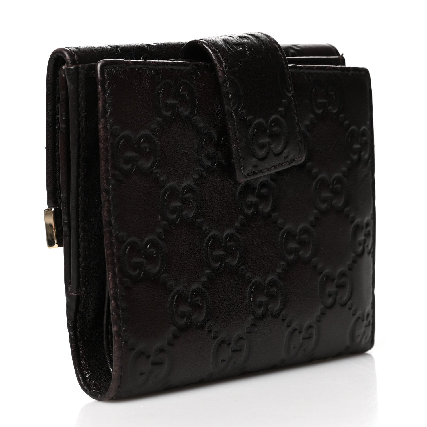 Gucci Guccissima Signature Dice French Flap Wallet Chocolate 3 of 9