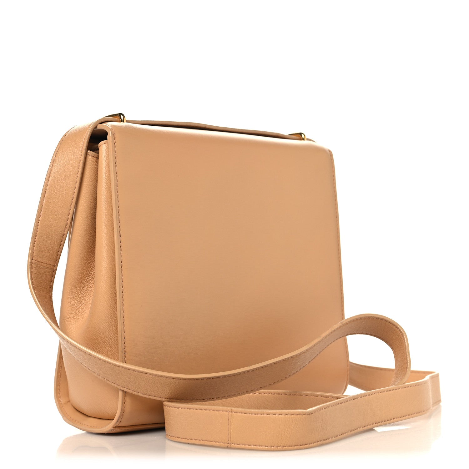 Bottega Veneta Box Calfskin Nappa Clip Bag Almond Gold 3 of 9