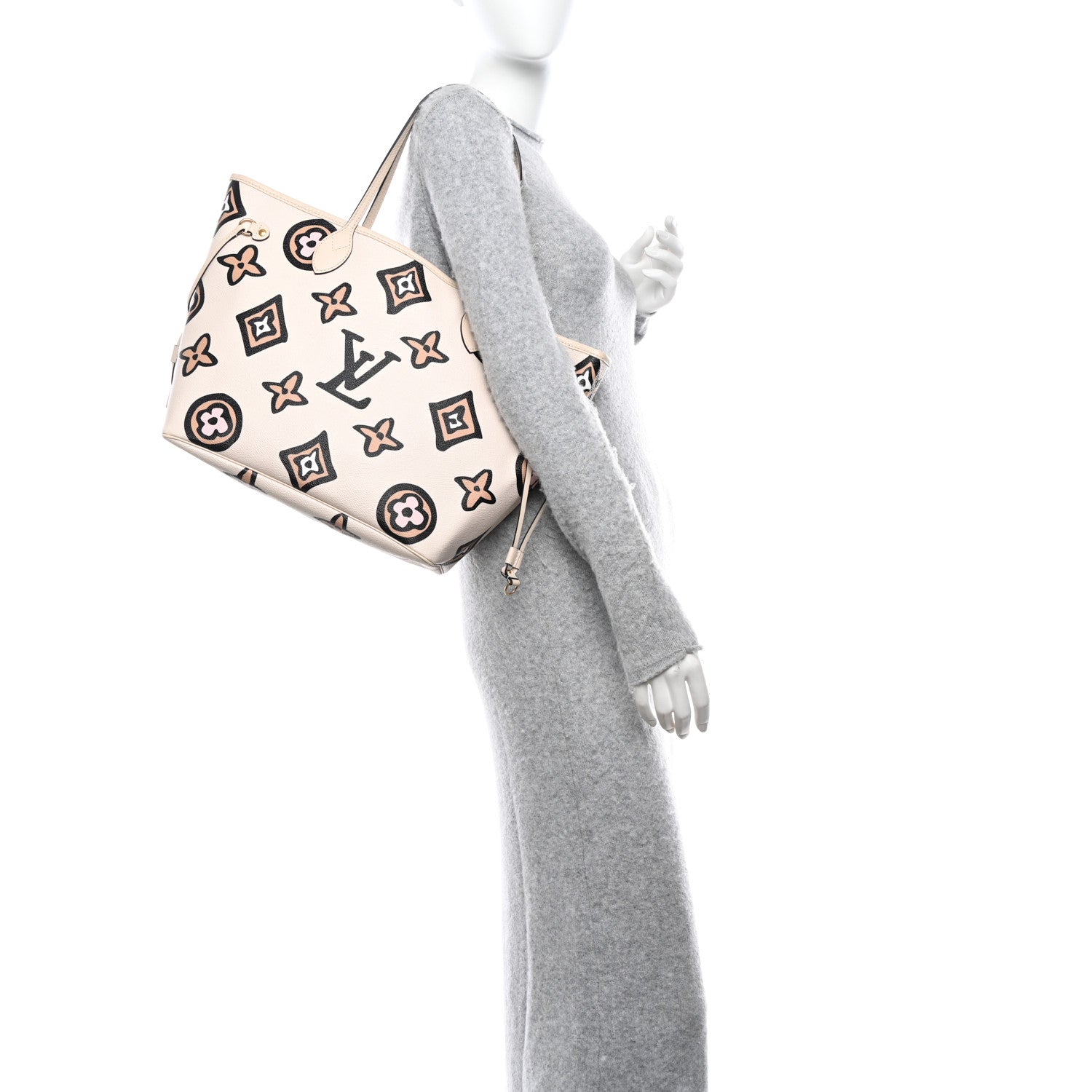 Louis Vuitton Monogram Giant Wild at Heart Neverfull MM Creme 2 of 11
