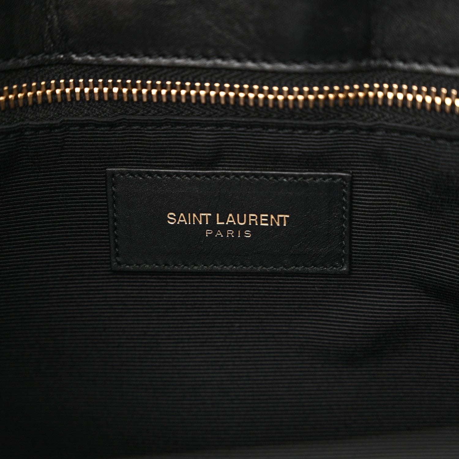 Saint Laurent Lambskin Matelasse Chevron Monogram Shopping Bag Black 6 of 11
