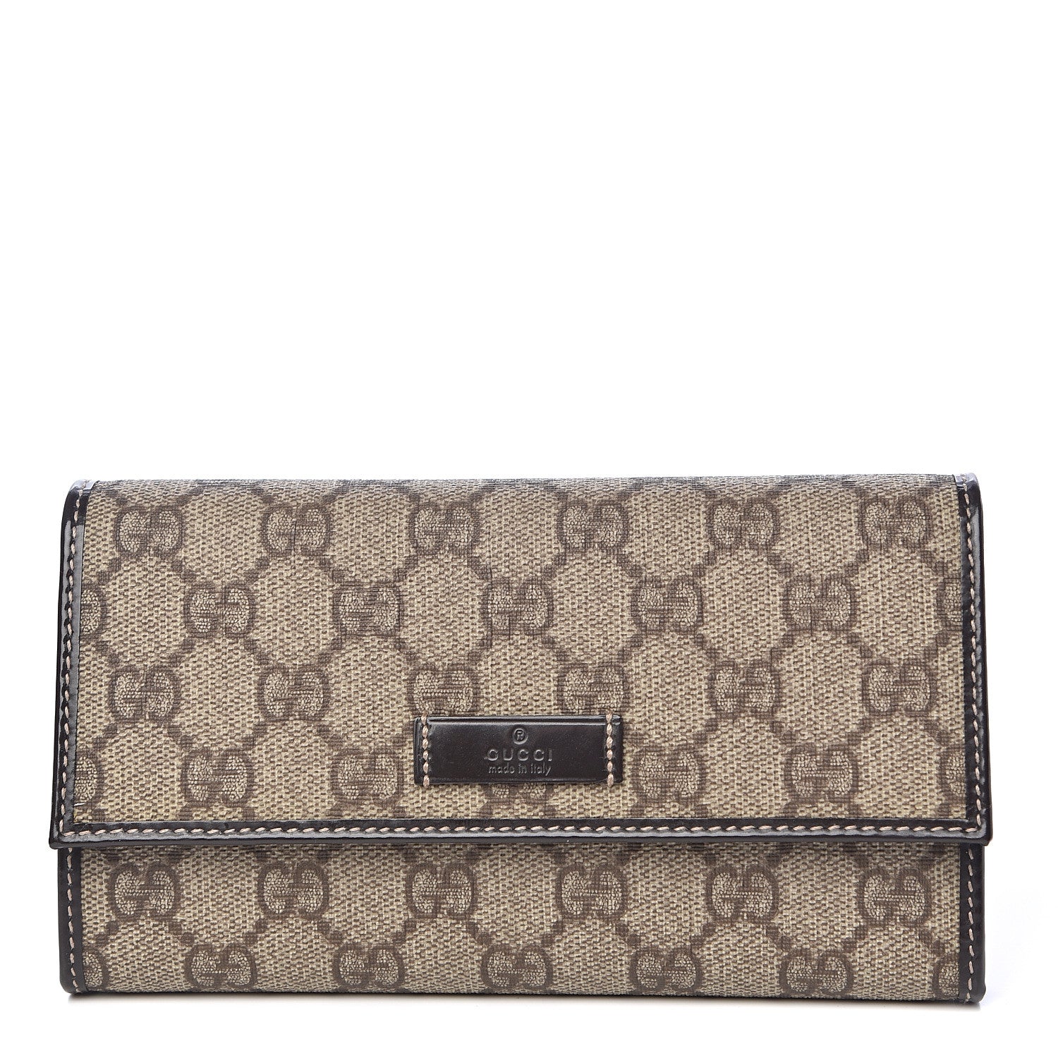 Gucci GG Plus Monogram Joy Continental Snap Oranizer Wallet Beige Ebony Dark Brown 1 of 8