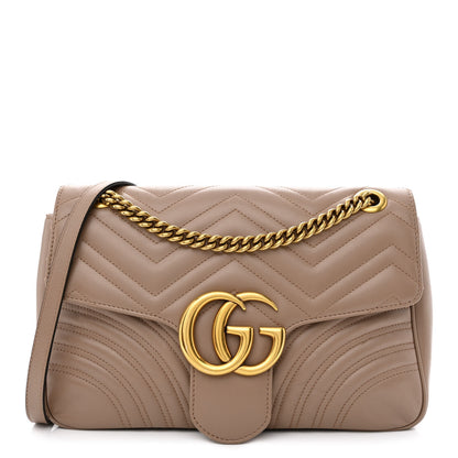 Gucci Calfskin Matelasse Medium GG Marmont Shoulder Bag Porcelain Rose 1 of 14