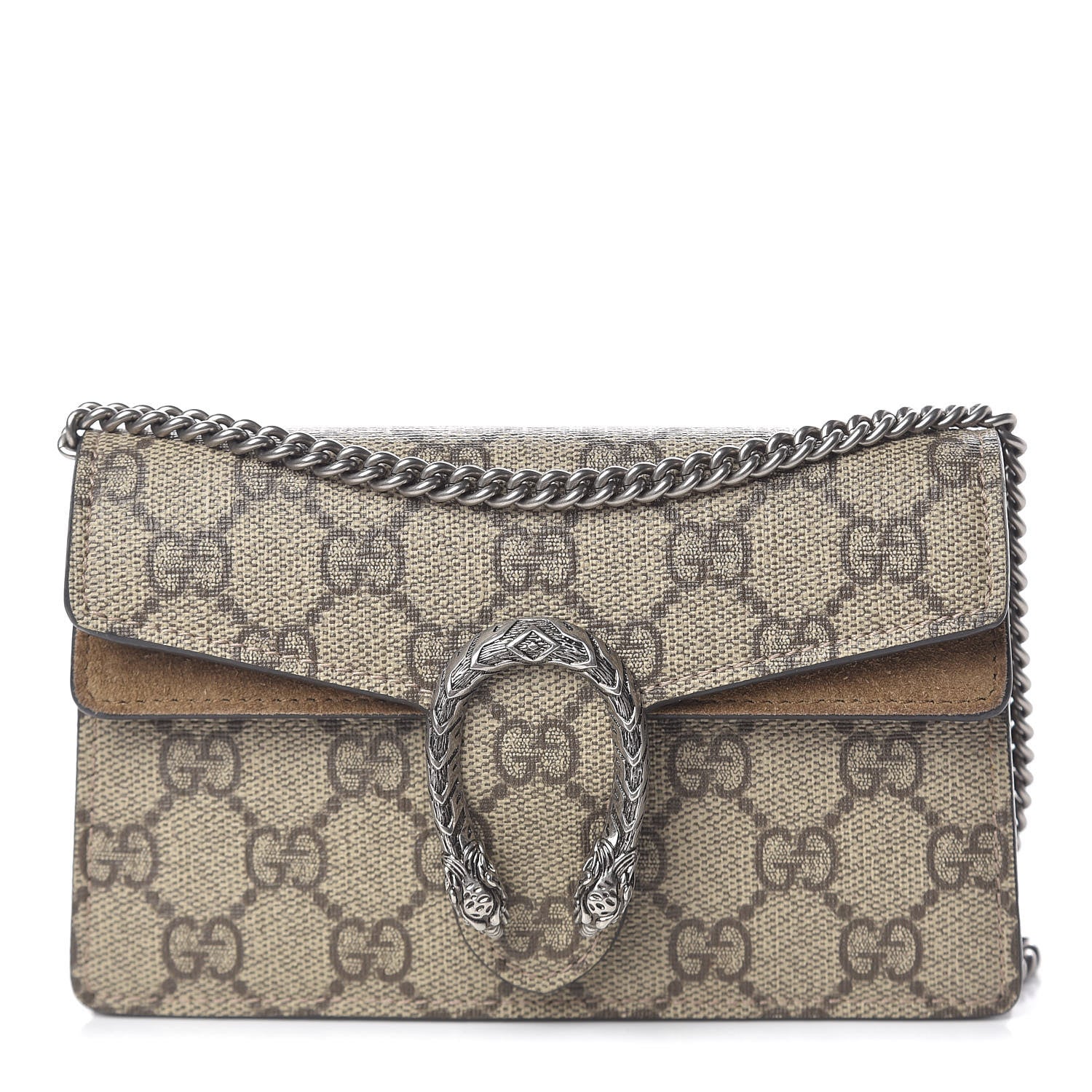 Gucci GG Supreme Monogram Super Mini Dionysus Shoulder Bag Taupe 1 of 11