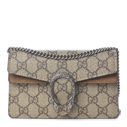 Gucci GG Supreme Monogram Super Mini Dionysus Shoulder Bag Taupe 1 of 11