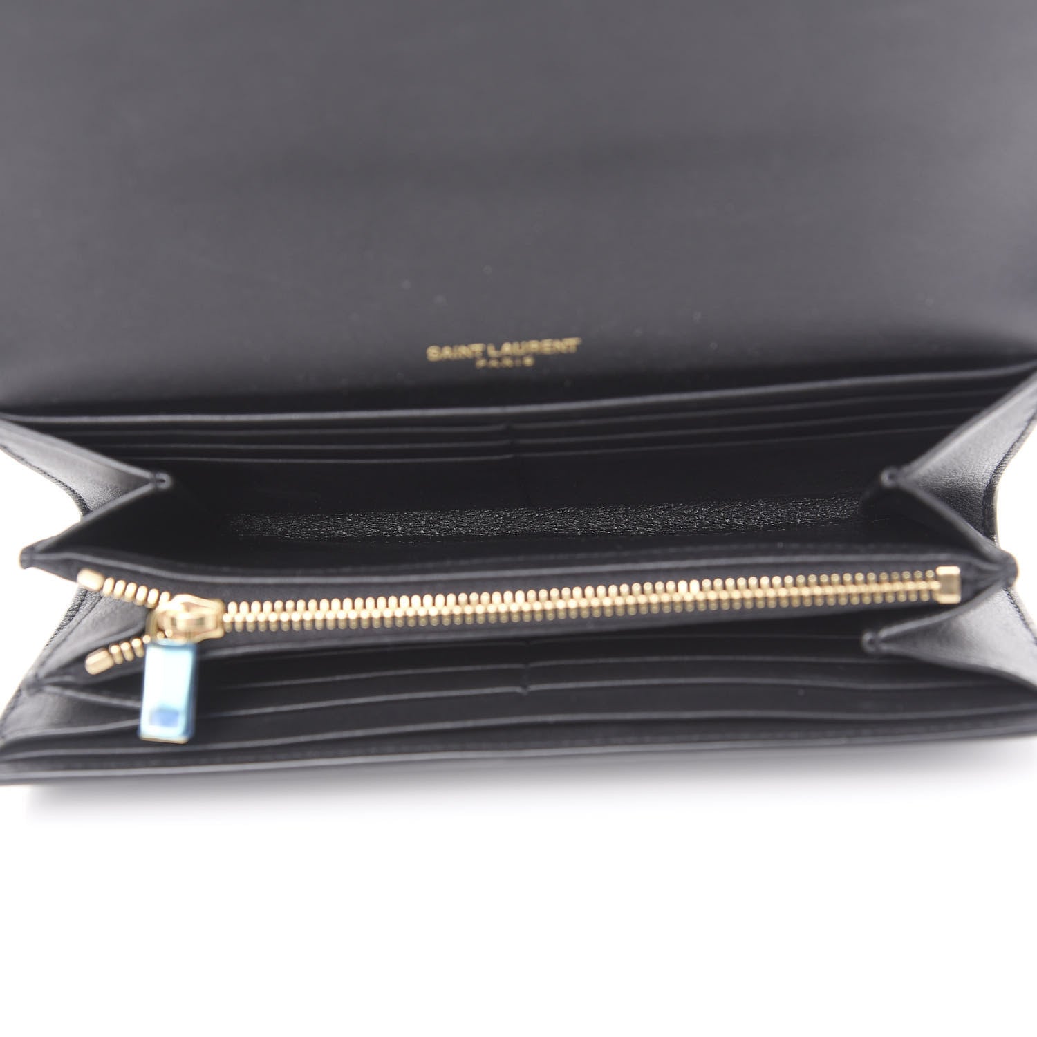 Saint Laurent Calfskin Monogram Large Flap Wallet Black 4 of 6