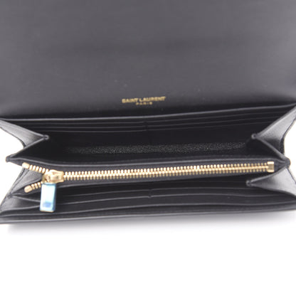 Saint Laurent Calfskin Monogram Large Flap Wallet Black 4 of 6