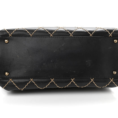 Chanel Calfskin Contrast Stitch Surpique Bowler Black 12 of 16