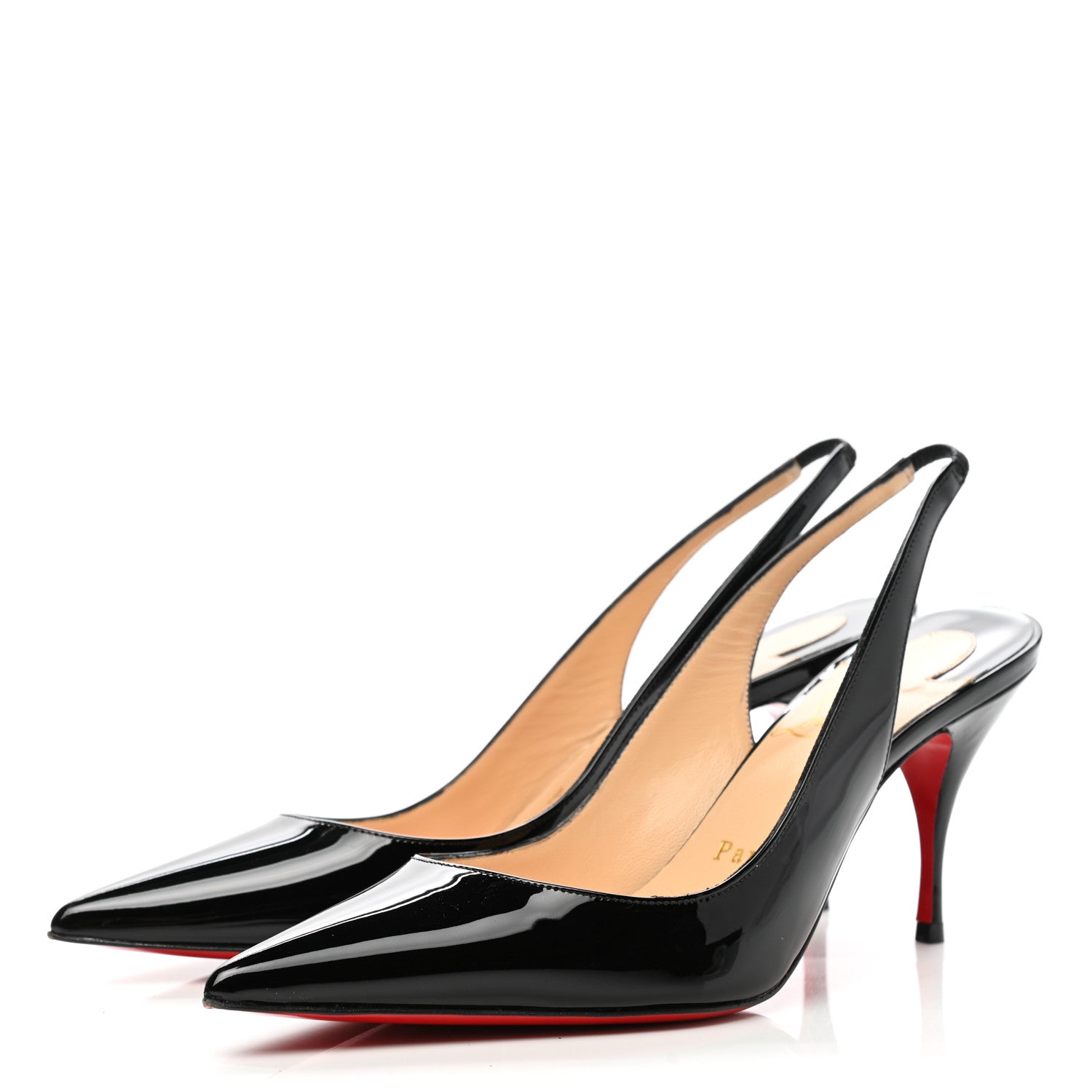 Christian Louboutin Patent Clare Sling 80 Pumps 36.5 Black 3 of 9