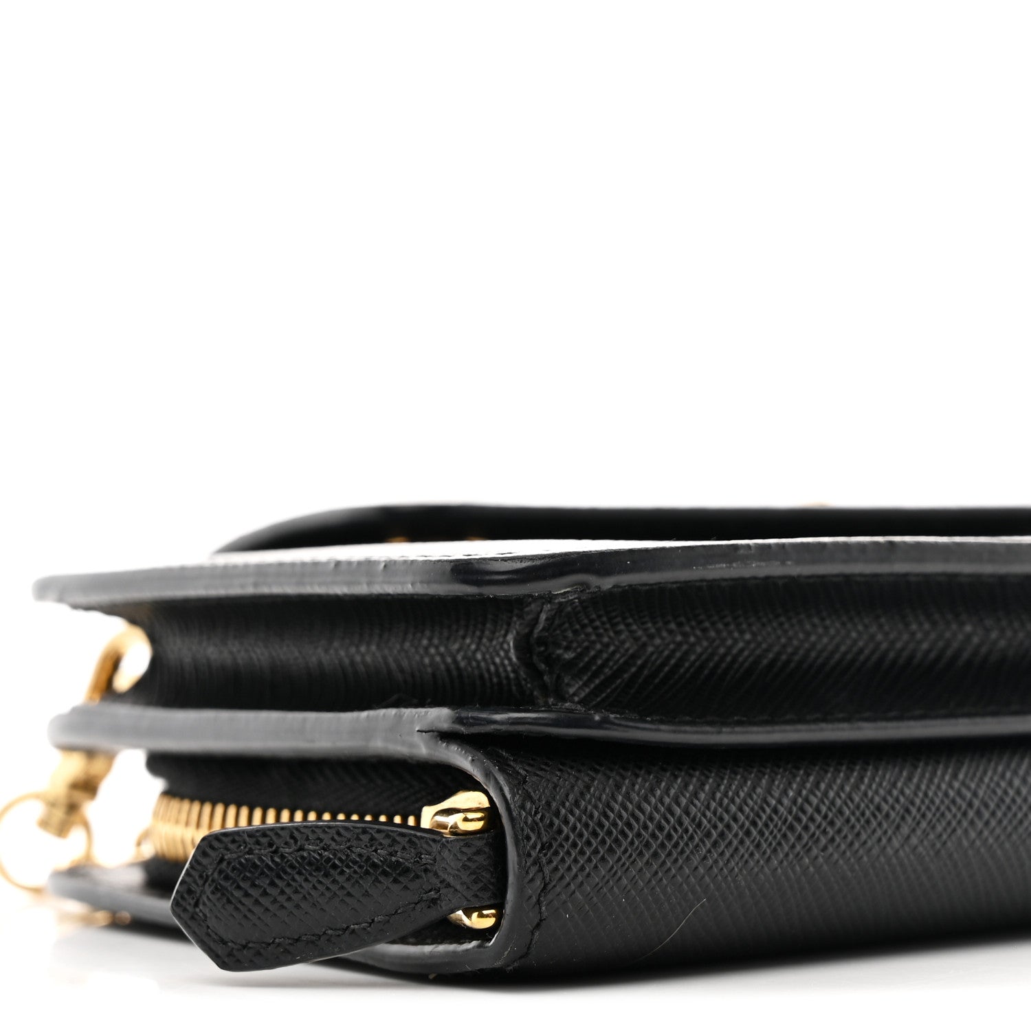 Prada Saffiano Chain Wallet Black 9 of 10