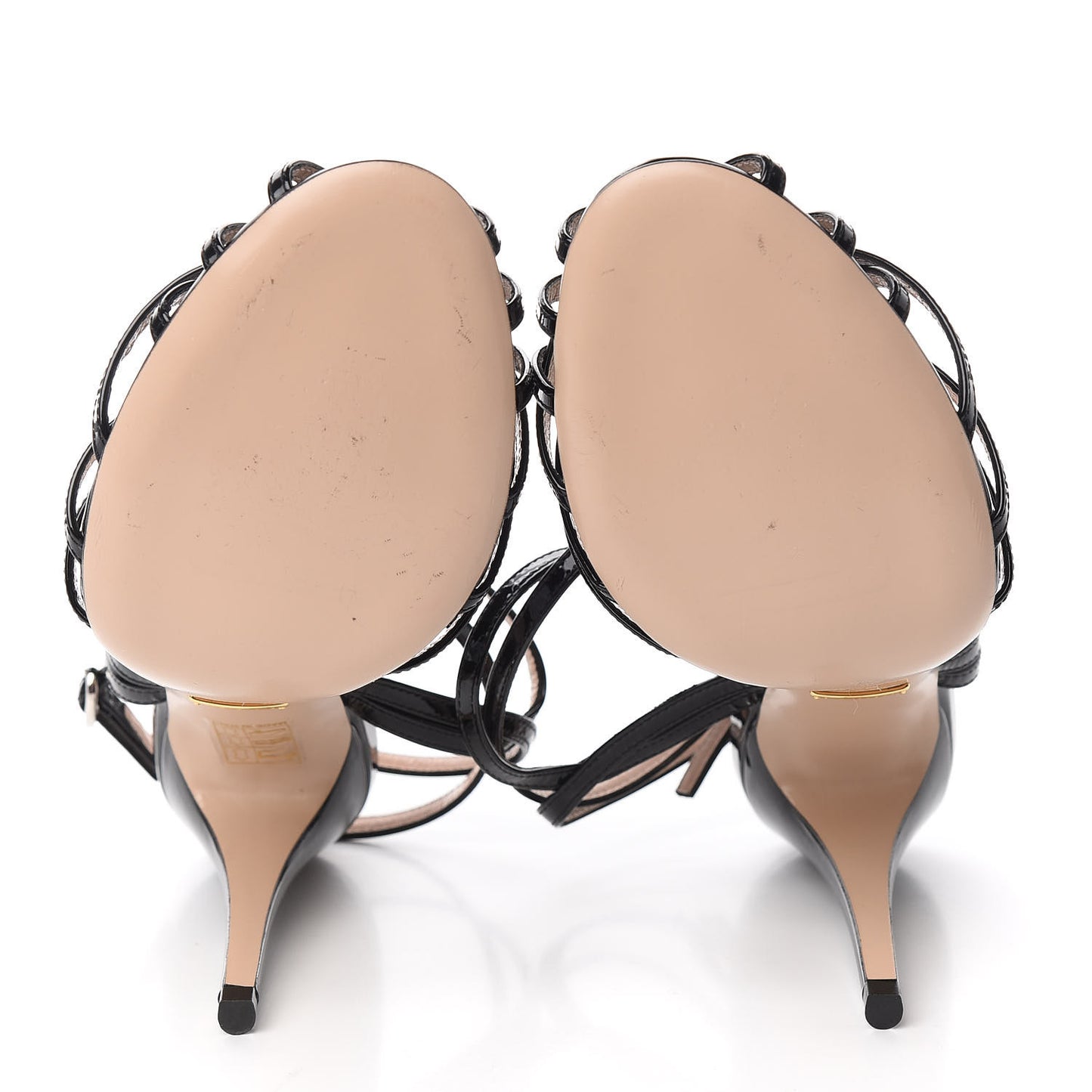 Patent Strappy Sandals 39 Black