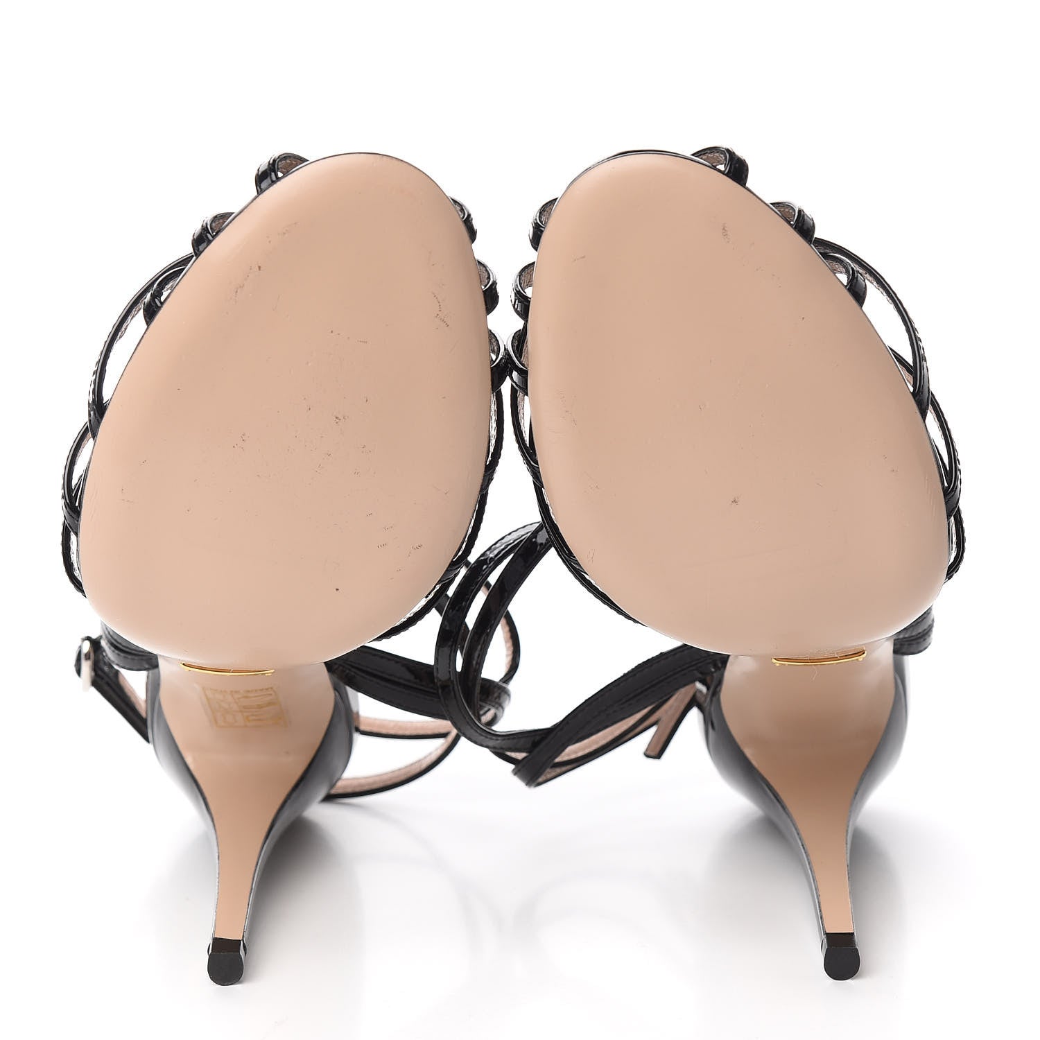 Gucci Patent Strappy Sandals 39 Black 5 of 9