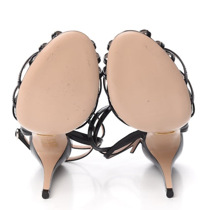Gucci Patent Strappy Sandals 39 Black 5 of 9