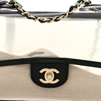 Chanel Lambskin PVC Medium Coco Sand Flap Black 8 of 11
