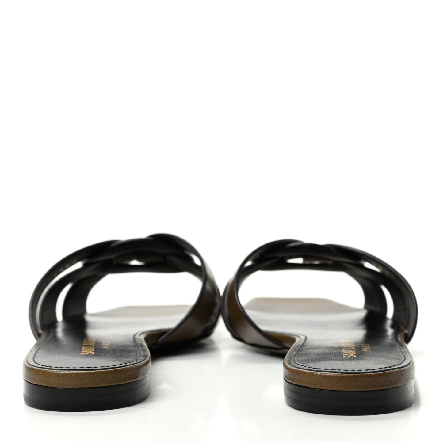 Calfskin Nu Pied 05 Slide Sandals 37 Brown