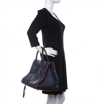 Celine Supple Calfskin Medium Phantom Luggage Midnight 2 of 9