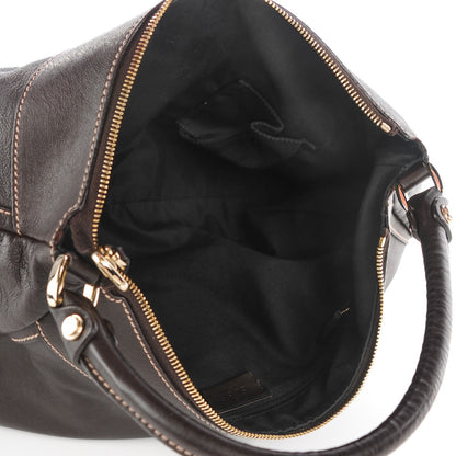 Gucci Calfskin Large D Gold Hobo Chocolate Brown 7 of 7