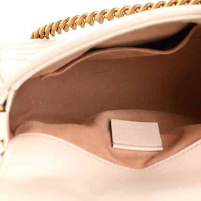 Gucci Calfskin Matelasse Mini GG Marmont Top Handle Shoulder Bag White 7 of 10
