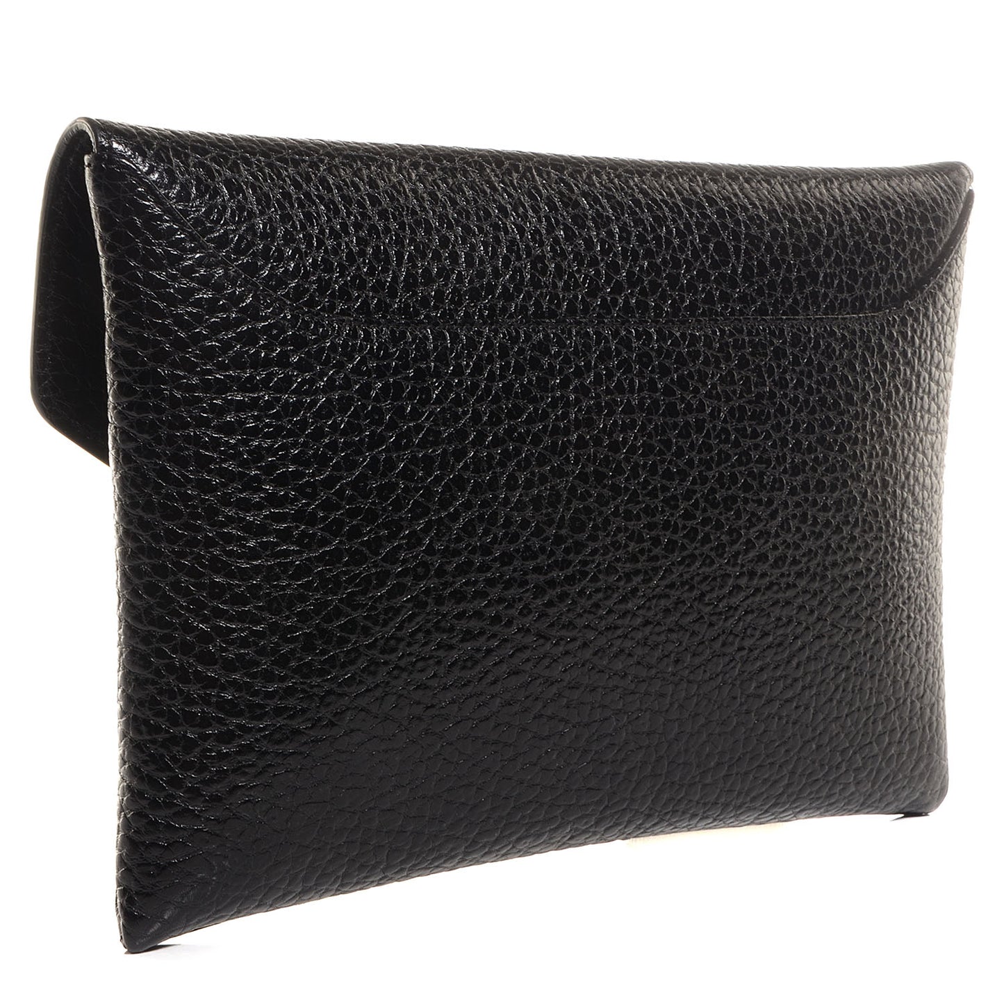 Grained Calfskin Medium Antigona Envelope Clutch Black