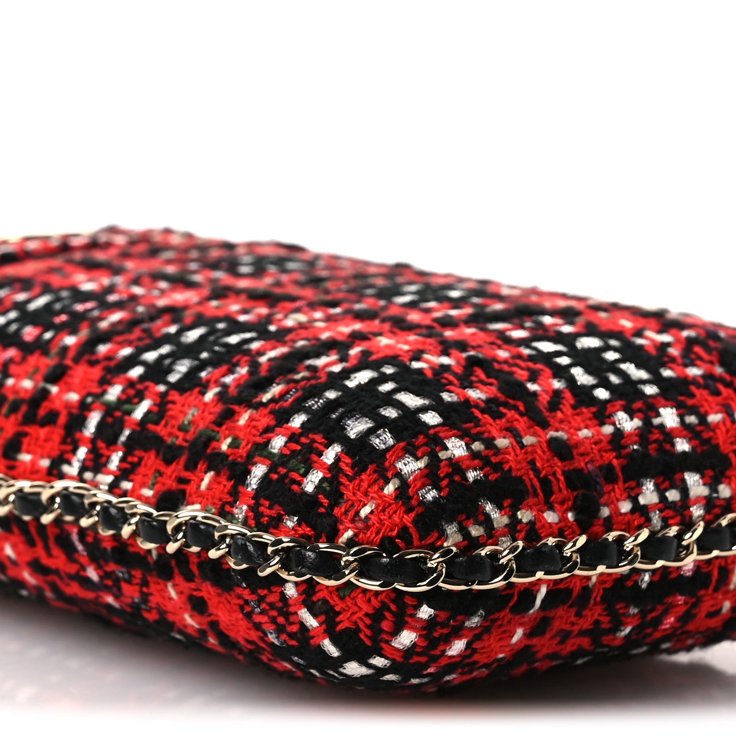 Chanel Tweed Chain Around Phone Holder Red Multicolor 9 of 10