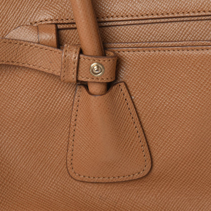 Prada Saffiano Cuir Top Handle Dome Tote Caramel 21 of 29