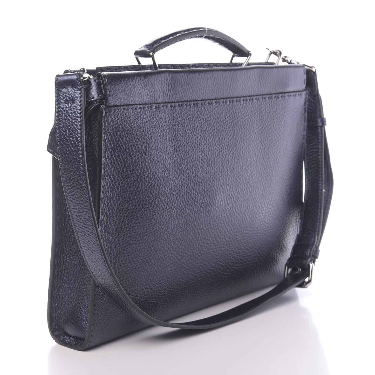 Cuoio Romano Lux Selleria Monster Eyes Embossed Large Peekaboo Iconic Fit Satchel Blue Notte