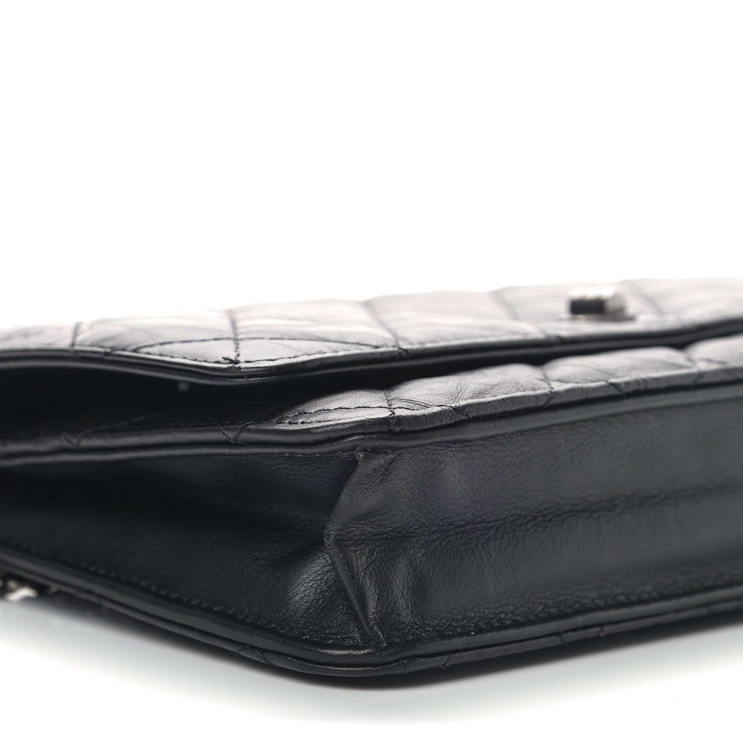 Chanel Aged Calfskin Reissue Wallet On Chain WOC Black 5 of 11