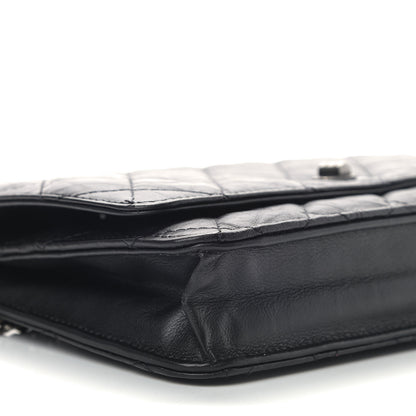 Chanel Aged Calfskin Reissue Wallet On Chain WOC Black 5 of 11