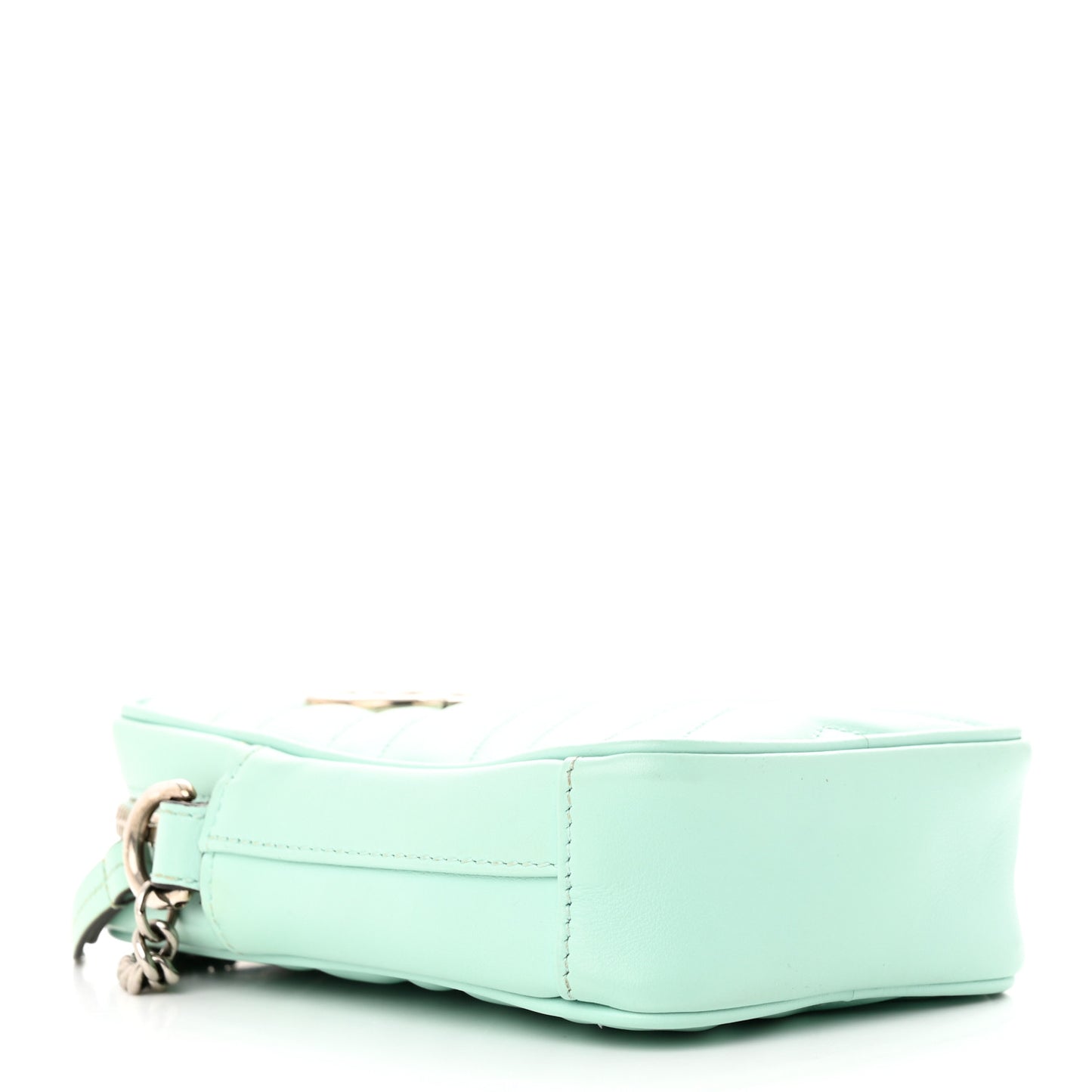 Calfskin Matelasse Mini GG Marmont Crossbody Bag Water Green