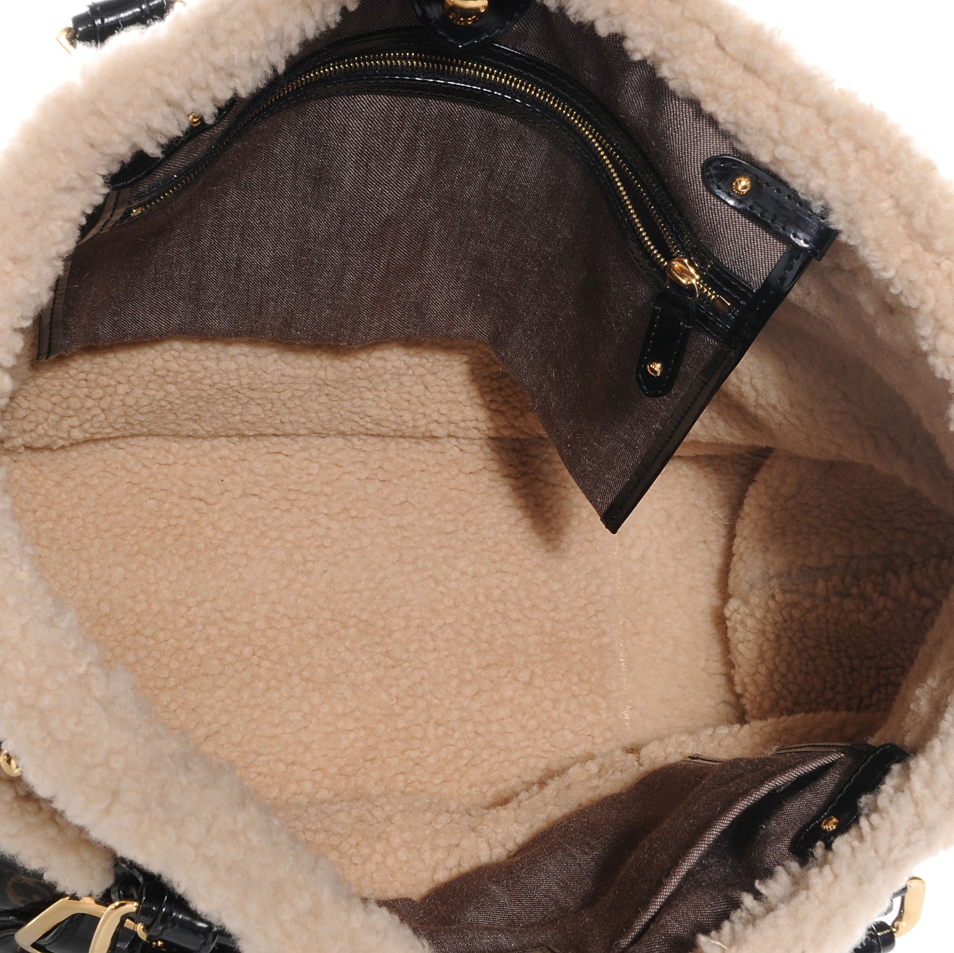 Louis Vuitton Patent Monogram Shearling Sac Thunder 5 of 7