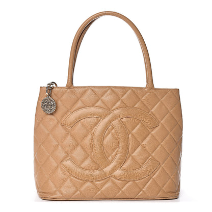 Chanel Caviar Quilted Medallion Tote Beige 1 of 10