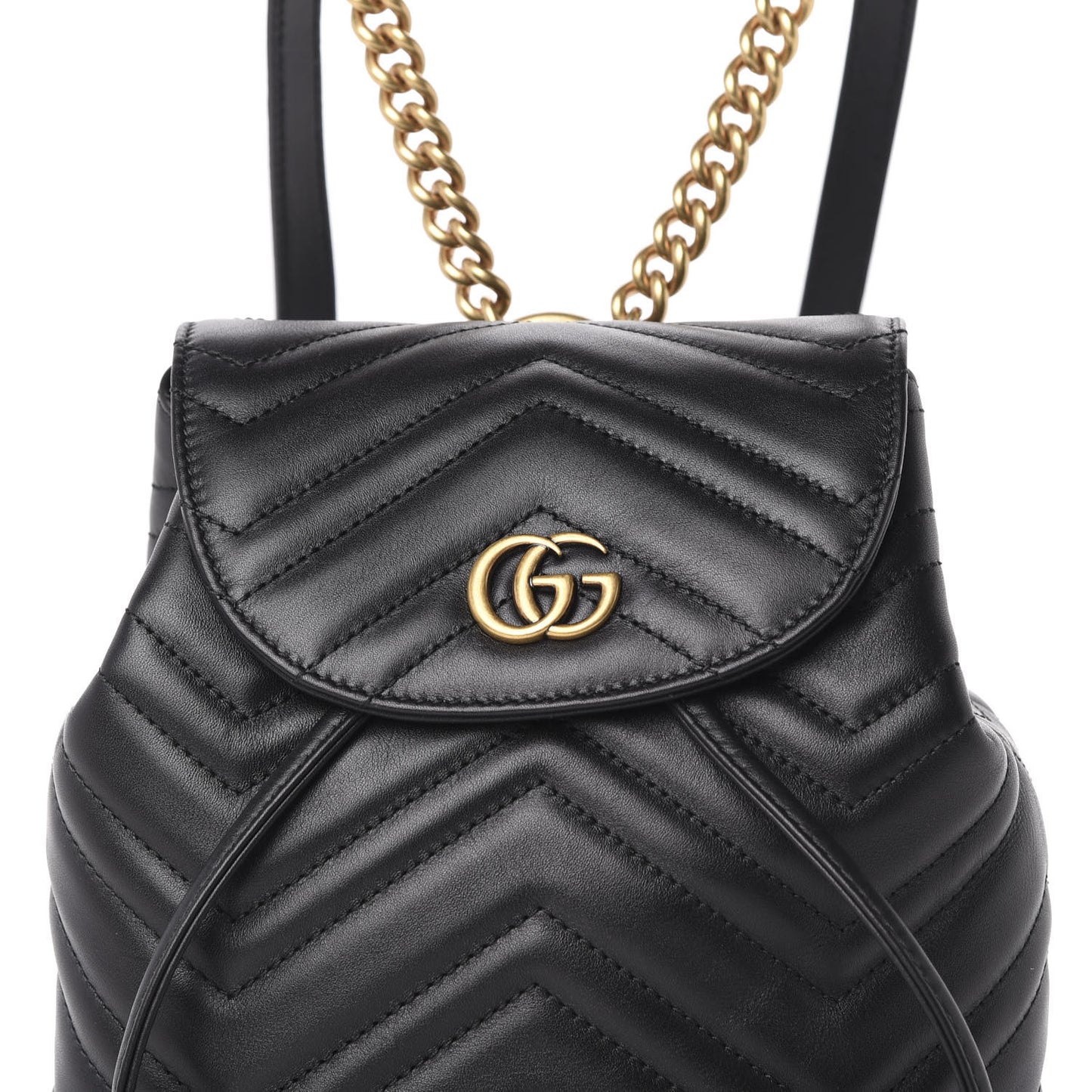 Calfskin Matelasse GG Marmont Flap Backpack Black