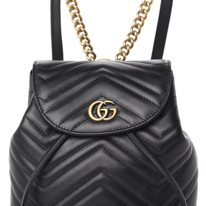 Gucci Calfskin Matelasse GG Marmont Flap Backpack Black 11 of 11