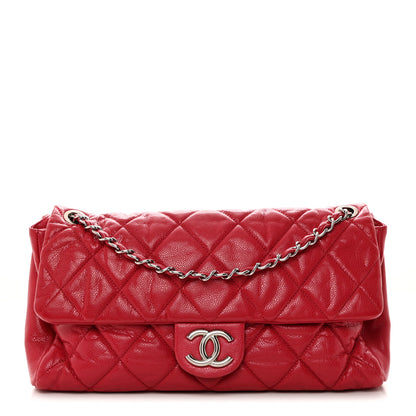 Chanel Glazed Caviar Medium Nature Flap Bag Red 1 of 11