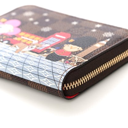 Louis Vuitton Damier Ebene 2021 Christmas Animation London Zippy Coin Purse Red 9 of 10