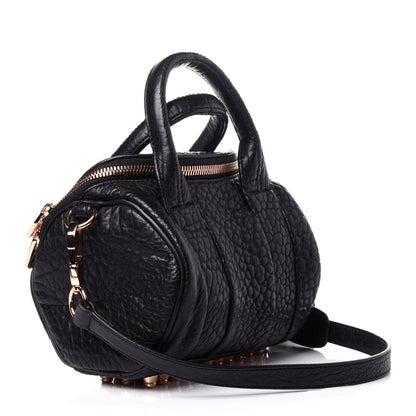 Alexander Wang Pebbled Lambskin Mini Rockie Black Rose Gold Hardware 3 of 11