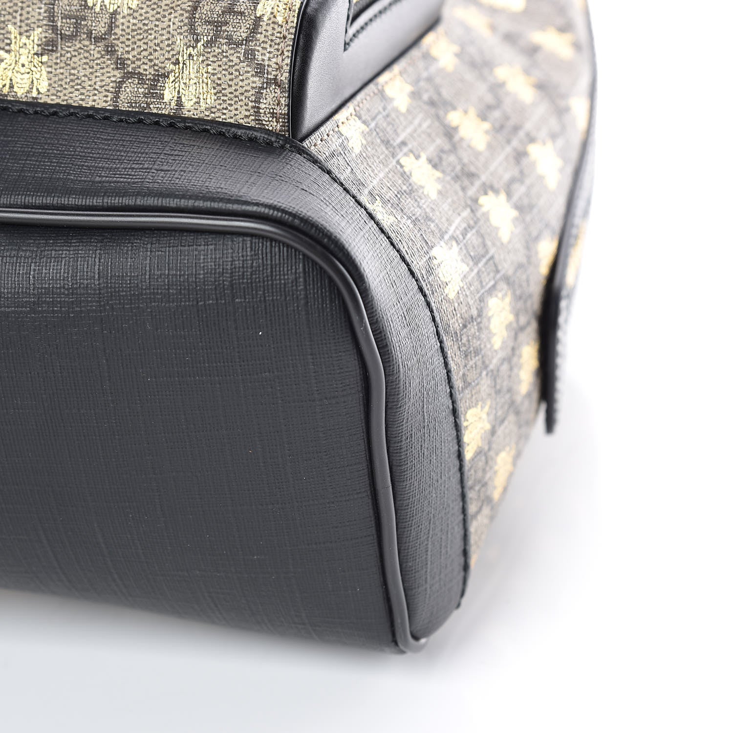 Gucci GG Supreme Monogram Bees Print Small Day Backpack Beige Oro Black 6 of 10
