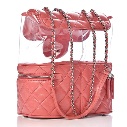 Chanel Crumpled Calfskin PVC Quilted Backpack Pink 3 of 12