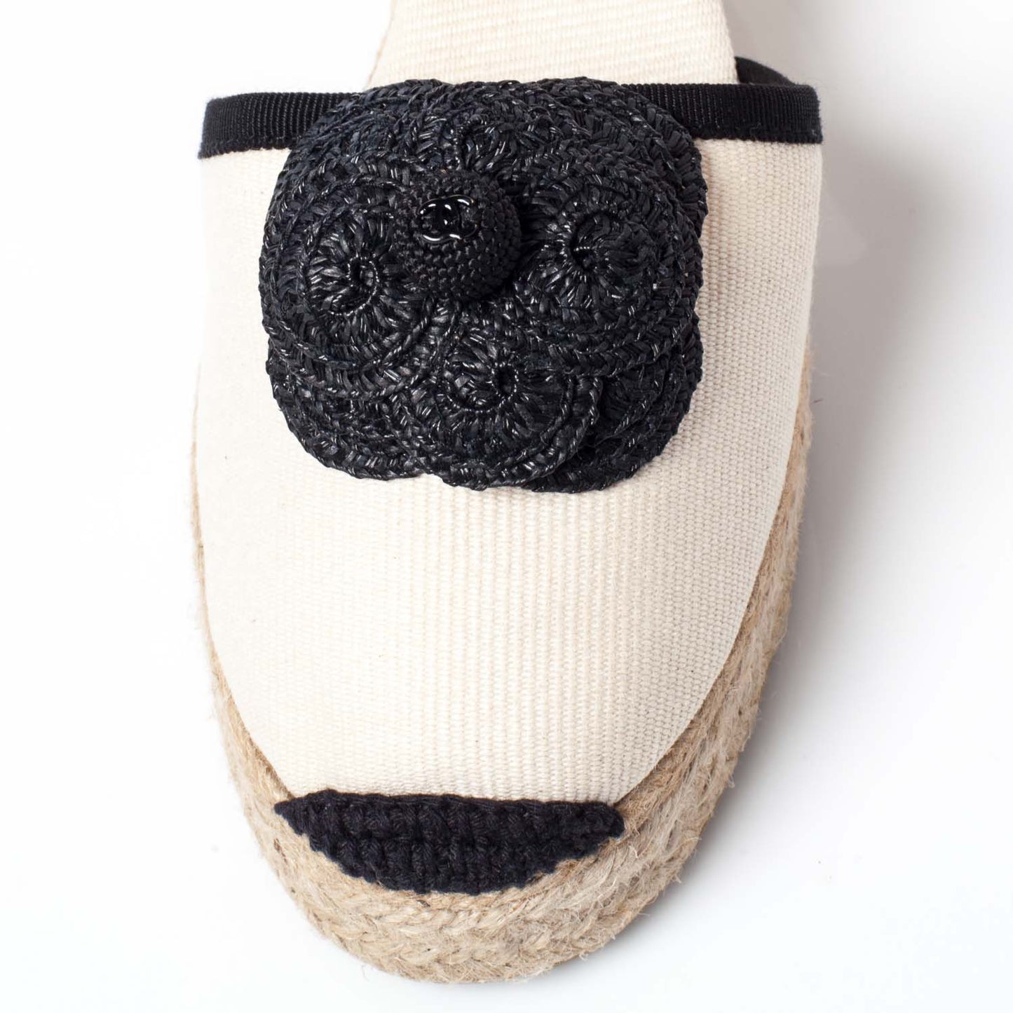 Canvas Espadrille Flower Wedges 37
