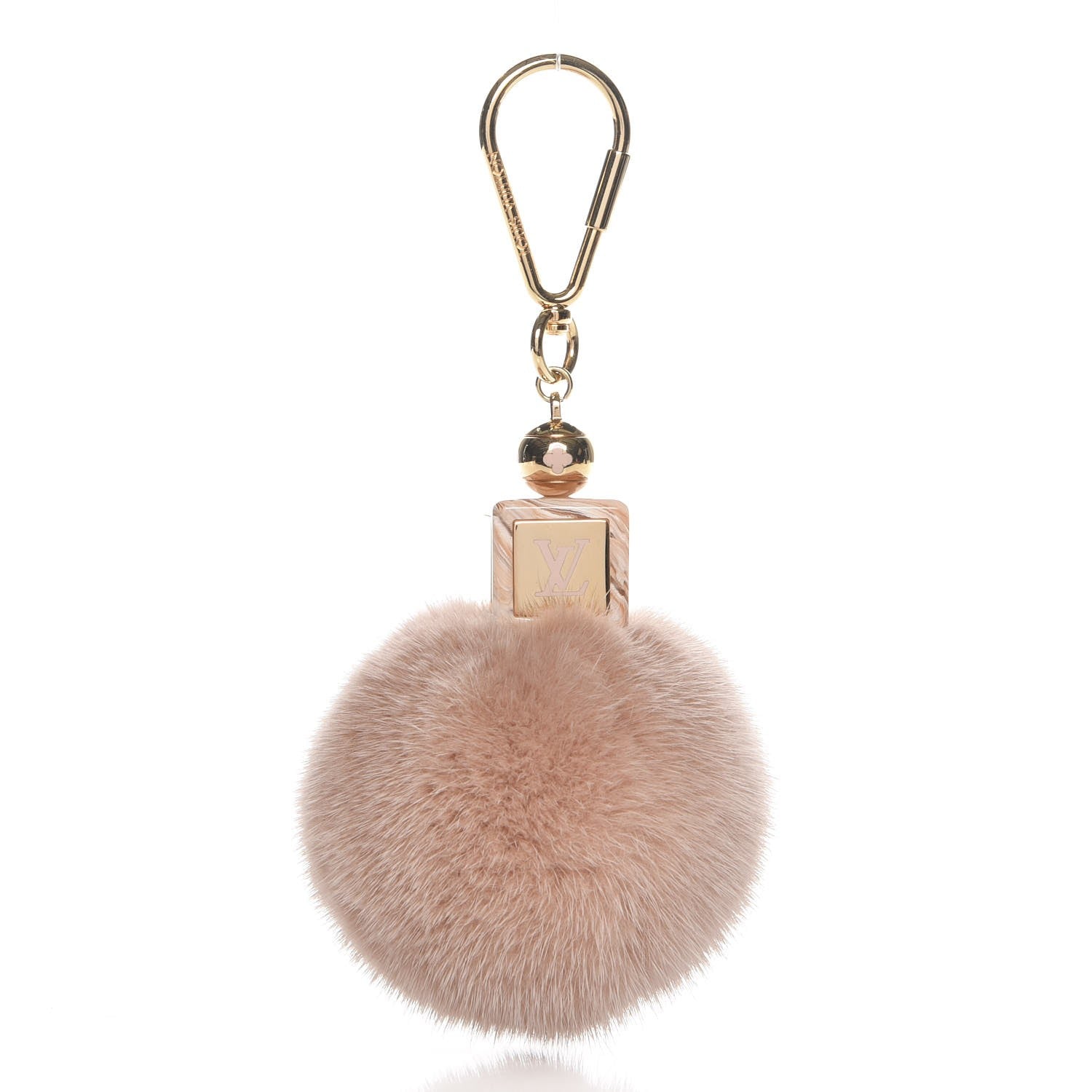 Louis Vuitton Mink Fur Fluffy Bag Charm Blush 1 of 5