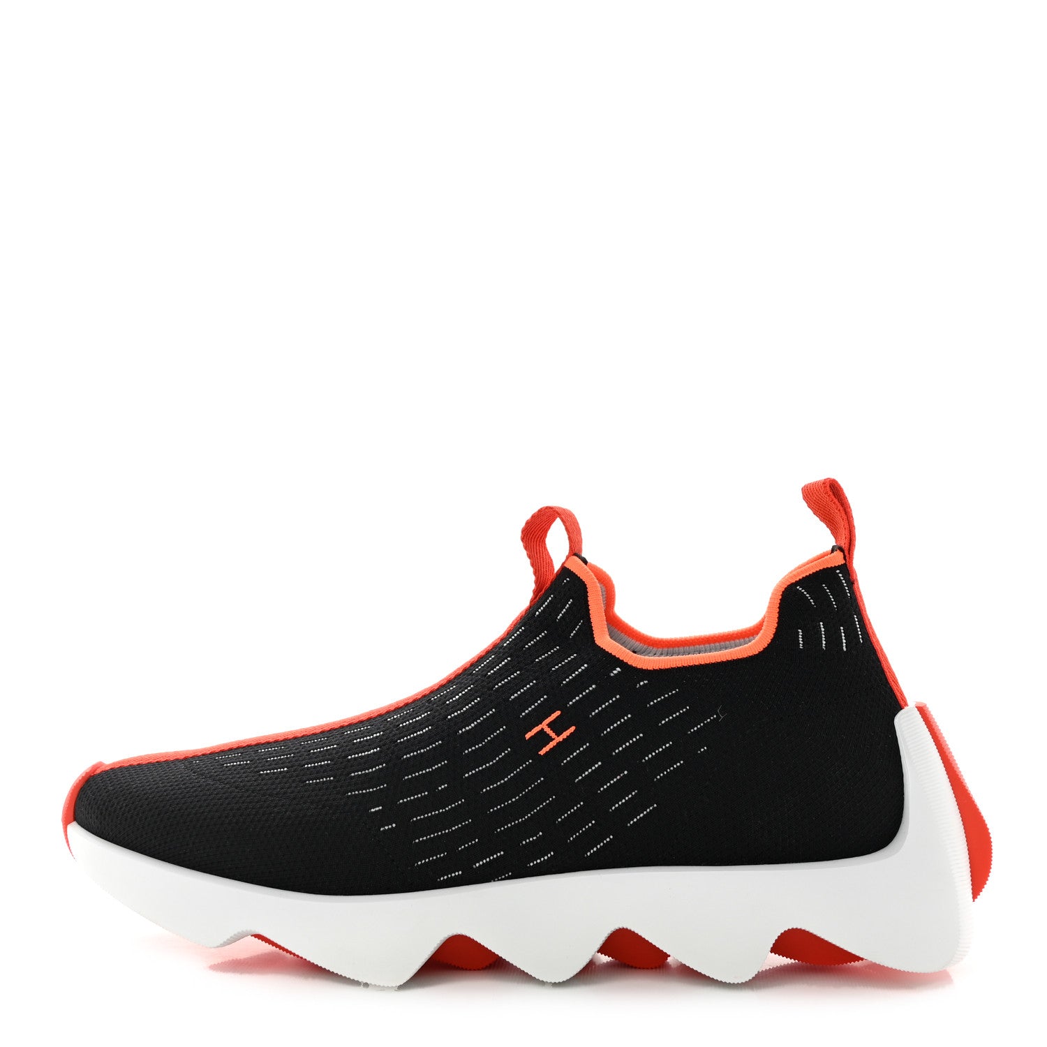 Hermes Technical Canvas Goatskin Womens Eclair Sneakers 41.5 Black 1 of 8