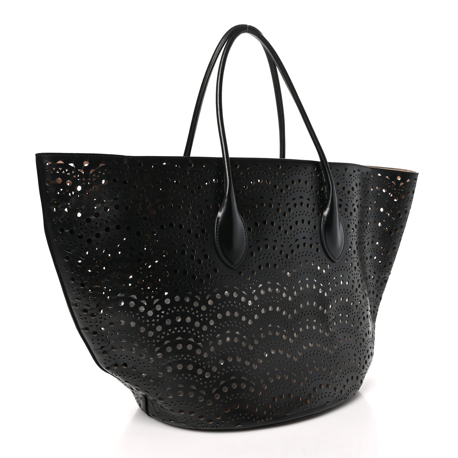 Alaia Calfskin Laser Cut Tote Black 4 of 11