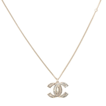 Chanel Crystal Baguette CC Necklace Silver 1 of 6