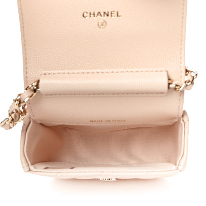 Chanel Caviar Quilted Mini Clutch With Chain Light Beige 5 of 12