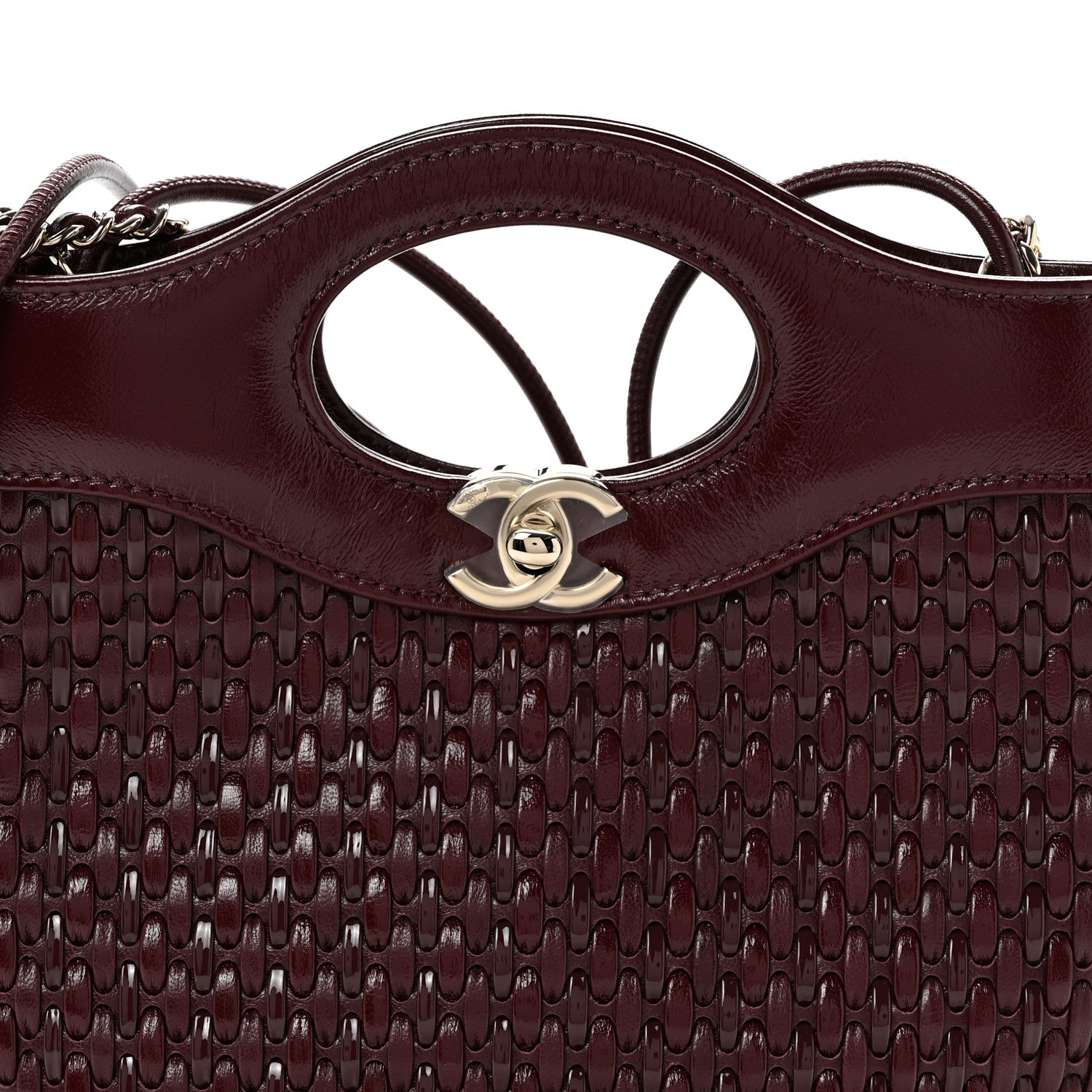 Chanel Shiny Lambskin Patent Calfskin Quilted Mini 31 Shopping Bag Dark Burgundy 8 of 10