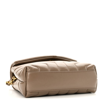 Saint Laurent Calfskin Y Quilted Monogram Toy Loulou Crossbody Bag Dark Beige 3 of 9