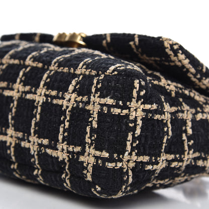 Chanel Tweed Quilted Medium Chanel 19 Flap Black Beige 7 of 10